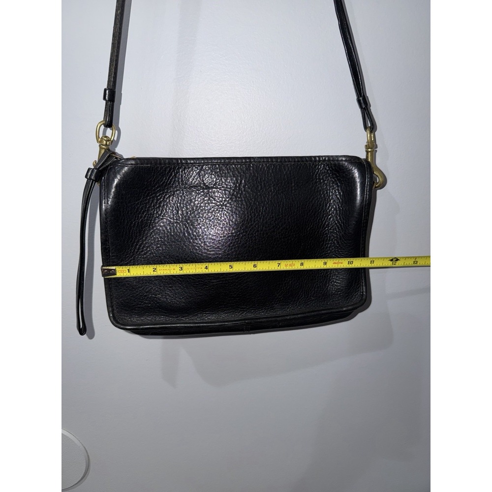 VTG Coach 70's Basic Bag Made in NYC USA Black Leather Clutch Wristlet Crossbody - Picture 10 of 10